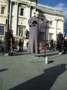 In Trafalgar Square you can see also levitating Yoda!